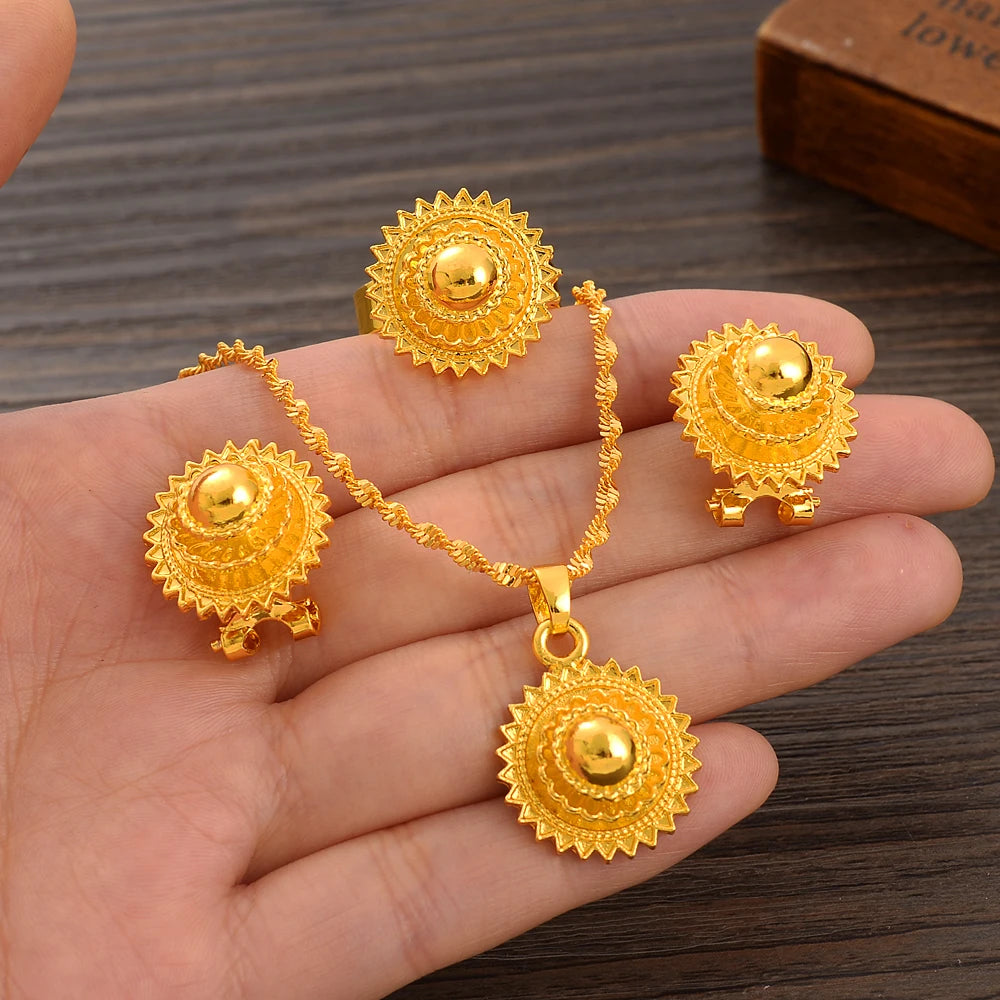 Bijoux Érythréens et Éthiopiens pour Femmes, Pendentif de la raq, Colliers, Boucles d'Oreilles, Bague, Chaîne de Sauna, Document en Or, Cadeau de Produits de Désherbage Africain