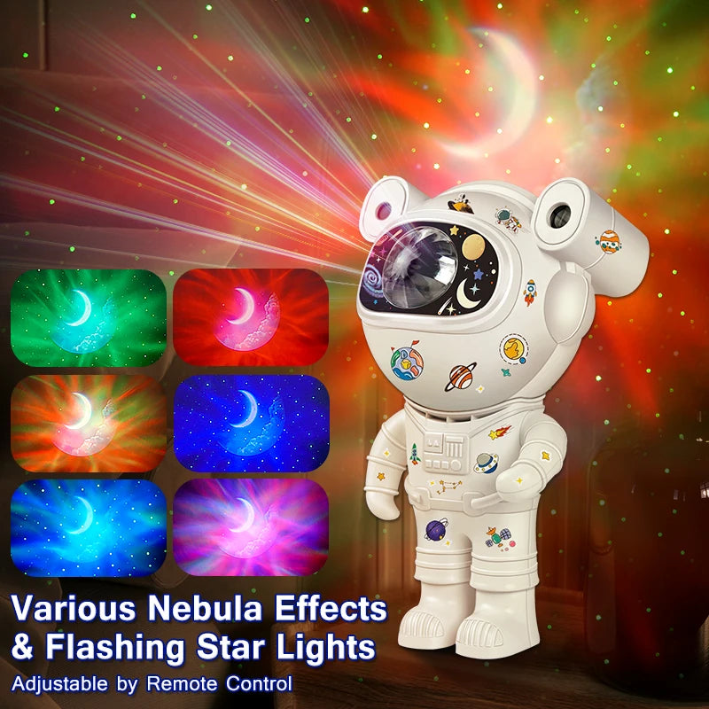 Projecteur d'étoiles pour enfants, veilleuse avec télécommande, conception réglable à 360 °, astronaute, nébuleuse, galaxie, éclairage pour enfants