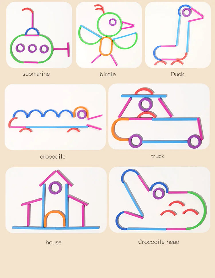 Jouets de puzzle pour l'éducation précoce des enfants, anneaux créatifs en bois, bâtons, puzzles, formation à la pensée logique abstraite, parent-enfant