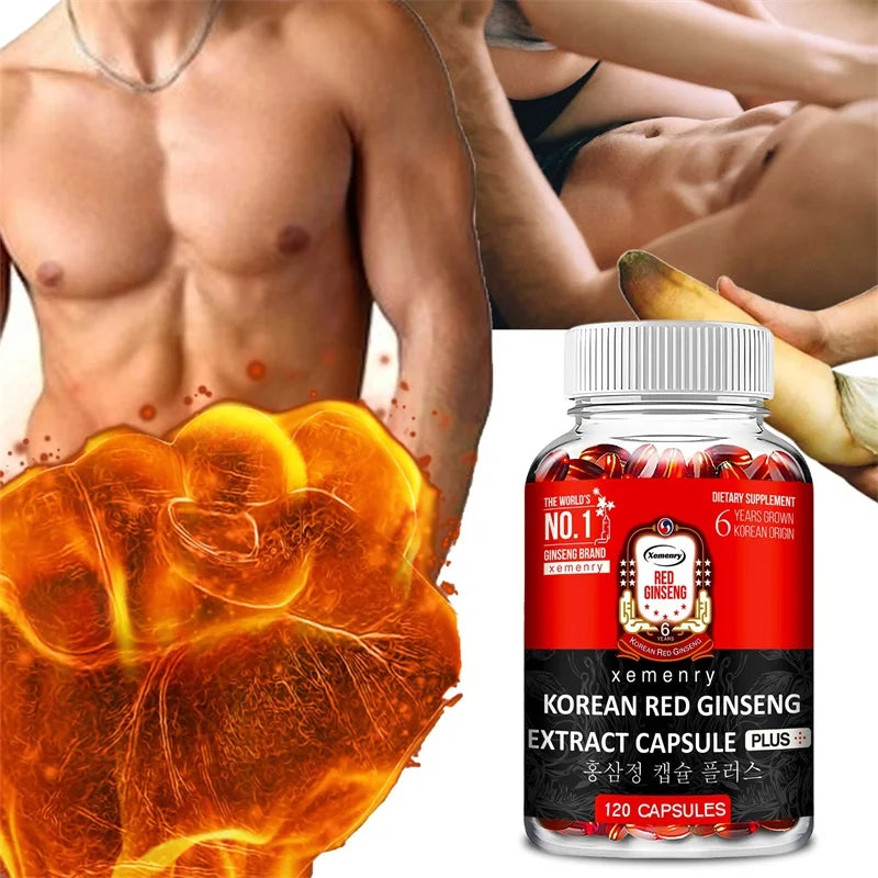 Supplément coréen au ginseng rouge – Soutient la santé globale, augmente la production énergétique, soulage le stress – 120 pièces