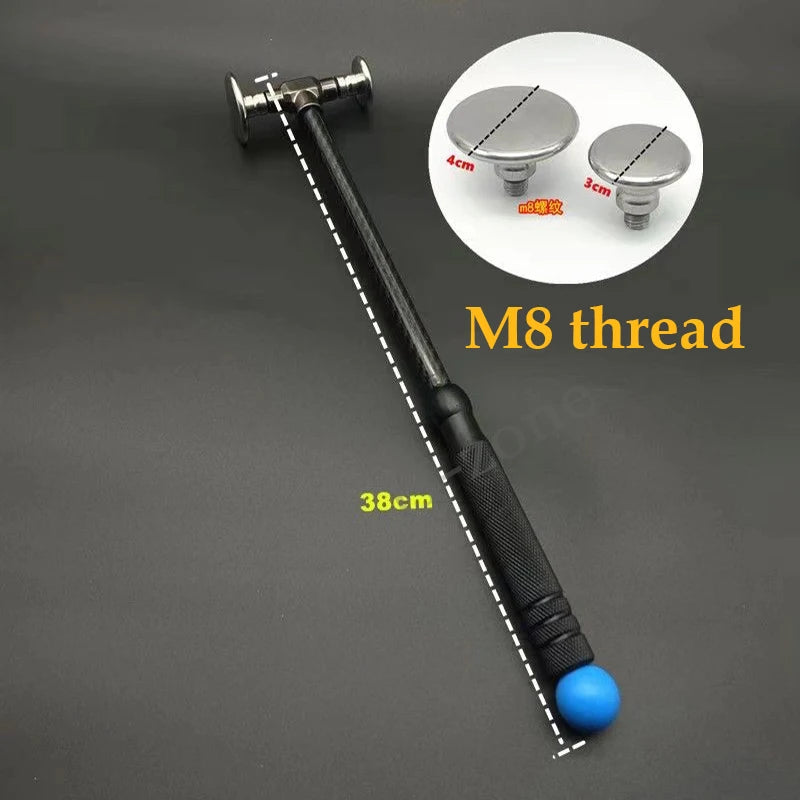 Car dent removal hammer, body repair, impact leveling hammer, replaceable traceless repair tool, carbon fiber and stainless steel