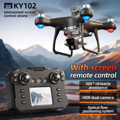 Nouveau Drone KY102 avec écran 8K, double caméra, localisation du flux optique sans balais, évitement Intelligent des obstacles, jouets d'hélicoptère RC