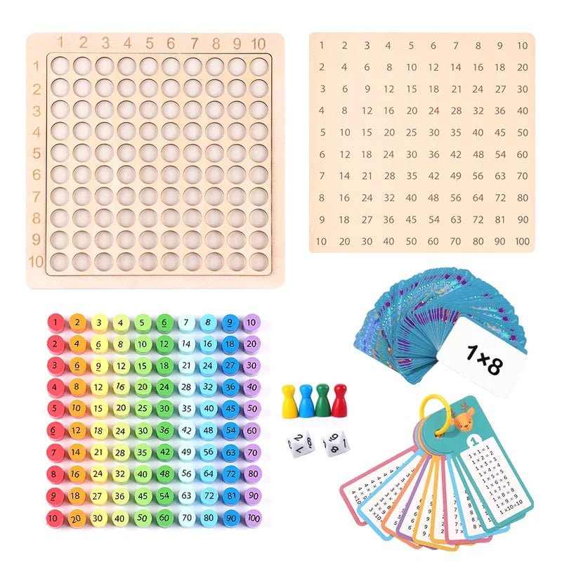 Jouets éducatifs en bois Montessori pour enfants, jouets mathématiques pour bébés, Table de Multiplication 99, outils pédagogiques d'arithmétique, cadeaux pour enfants
