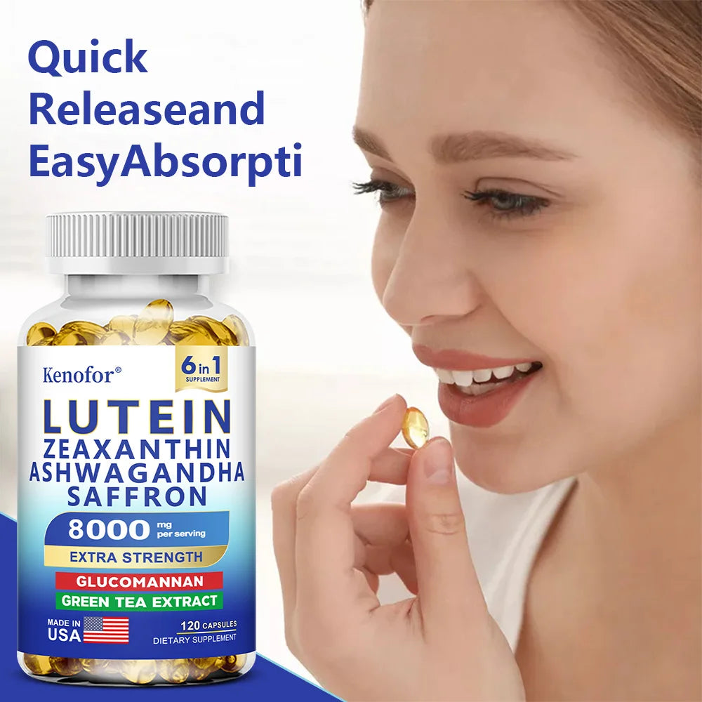 Suppléments de lutéine et de zeaxanthine, 8000 mg par service |   Complément alimentaire essentiel pour les vitamines oculaires et santé de la vision, NON GMO