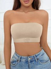 Soutien-gorge sans bretelles pour femmes, sans rembourrage, sans couture, bouton avant, sous-vêtements confortables et lisses