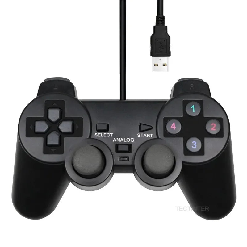 Contrôleur de jeu filaire 1/2 pièces manette de jeu USB pour PC Windows ordinateur portable Joystic Joypad pour WinXP/Win7/8/10 manette de jeu noire