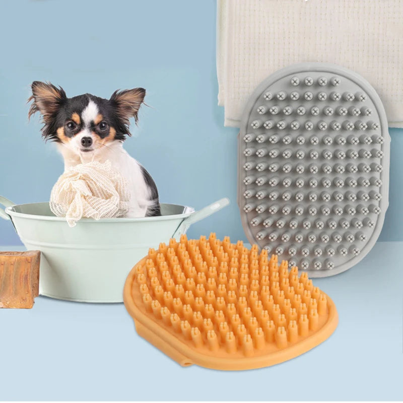 Peigne de Toilettage pour Chat et Chien, Brosse de Bain, pour Animaux de Compagnie, Perte, Énergie Apaisant, Poils en Caoutchouc, avec Poignée à Anneau Réglable