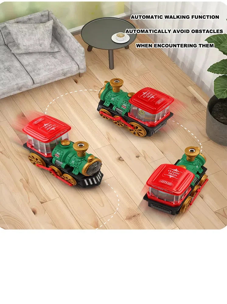 Jouet de Train pour tout-petits 3-5, camions Locomotive moteur à vapeur électrique avec fumée, lumière et son, camions jouets pour tout-petits, cadeau pour garçons