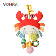 Jouets mentaires oriels de ficelle de nervure en peluche avec hochet, jouets Montessori pour bébés, tout-petits, berceaux, cadeaux d'anniversaire, jouets de voyage