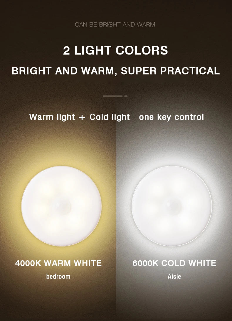 Veilleuse LED aste sans fil pour enfants, mini lampe de chevet portable, détecteur de mouvement, bébé