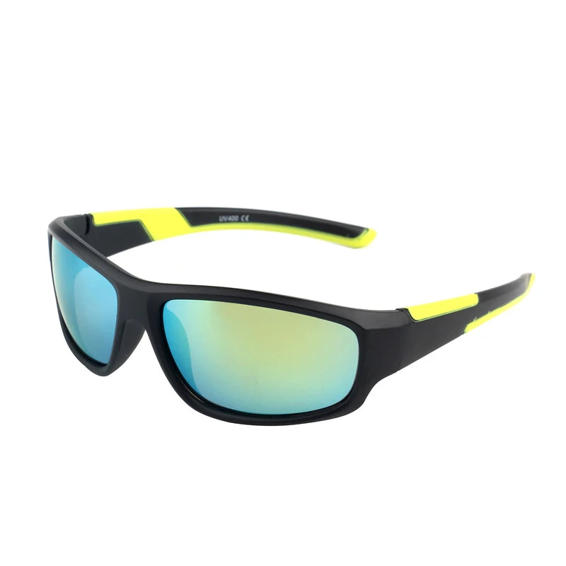 Kenbo enfants garçon Sport lunettes de soleil enfant cyclisme lunettes fille UV400 extérieur miroir lunettes pour cadeau avec étui