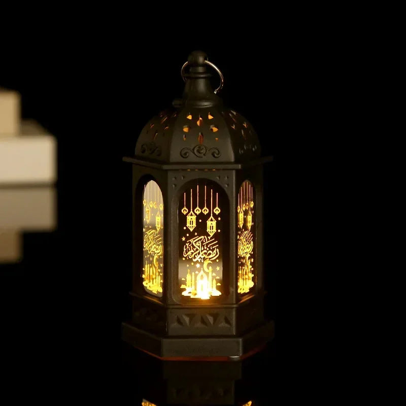 Ramadan Muslim Lantern, Eid Mubarak Ornament, LED Night Light for Festivals, Eid Al Adha Gift, Ramadan Gurbang Decoration for Home