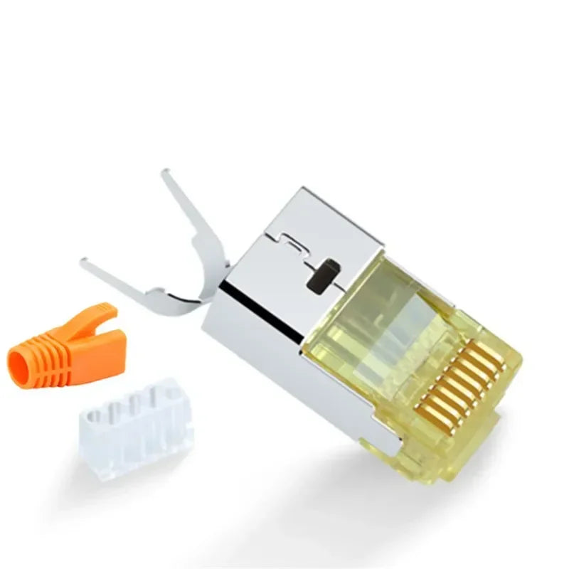 Connecteur RJ45 CAT7 prise Ethernet connecteurs RJ 45 50U 8P8C bouclier Cat 7 connecteur réseau 1.5mm diamètre du fil avec démarrage