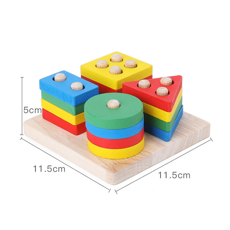 Jouets Montessori en bois pour enfants, jouets de tri et d'empilage en bois, Girt pour filles et garçons, jouets éducatifs précoces en forme de couleur pour les tout-petits