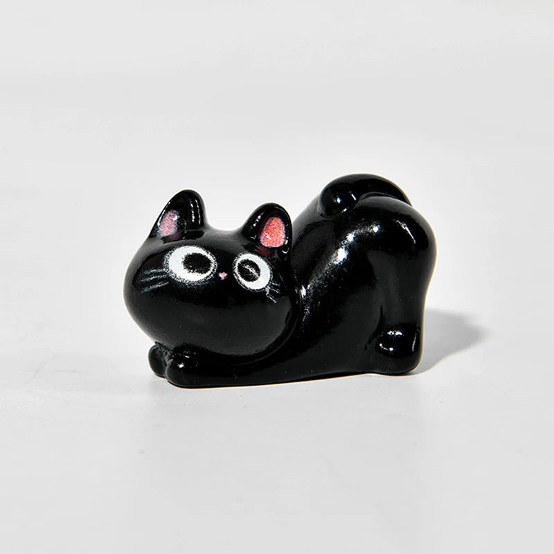 New Miniature Cartoon Cat Figurine, Resin Micro Landscape, Home Ornaments, Cute Kitten, Office Room Decoration