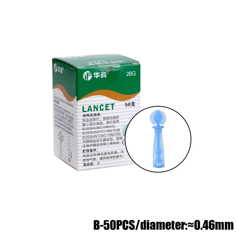 Stylo lancettes stériles, 50 pièces, aiguilles jetables, mesure du sucre dans le sang, stylo de Test, accessoires médicaux pour le Test du diabète