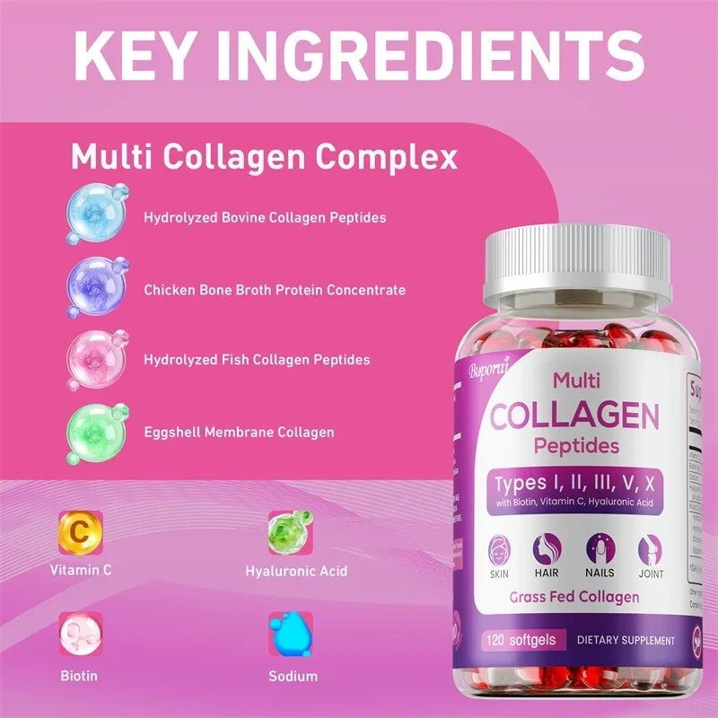Peptides au collagène - Nutre la peau, Ralent le vieillissement, favorise les cheveux sains, les ongles forts et améliore la digestion intestinale