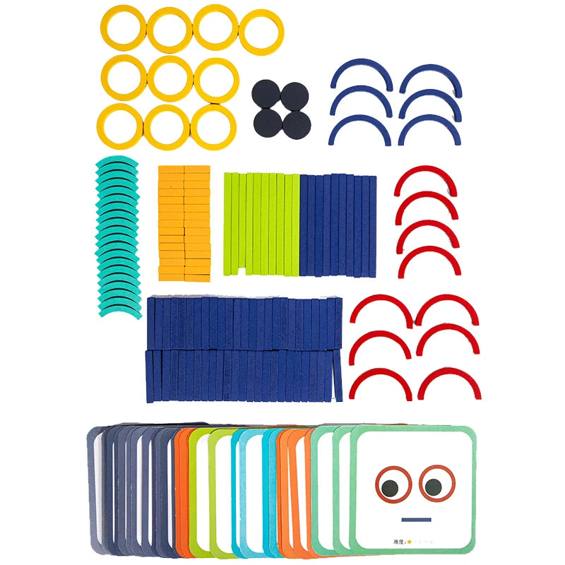 Bâtons et anneaux créatifs en bois, Puzzle, jeu d'intelligence, jouets éducatifs Montessori pour enfants de 3 ans