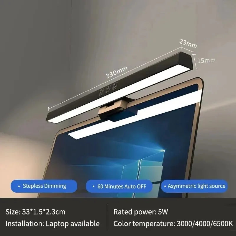 LED Desk Lamp Monitor Light Bar PC Computer Screen Adjustable Light 33cm 50cm Office Study Reading Hanging Table Lamp USB Powered