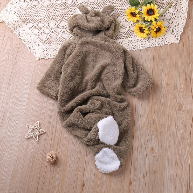 Humor ours automne dessin animé Style hiver à manches longues bébé garçons filles barboteuses enfant en bas âge enfants combishort combinaisons bébé vêtements