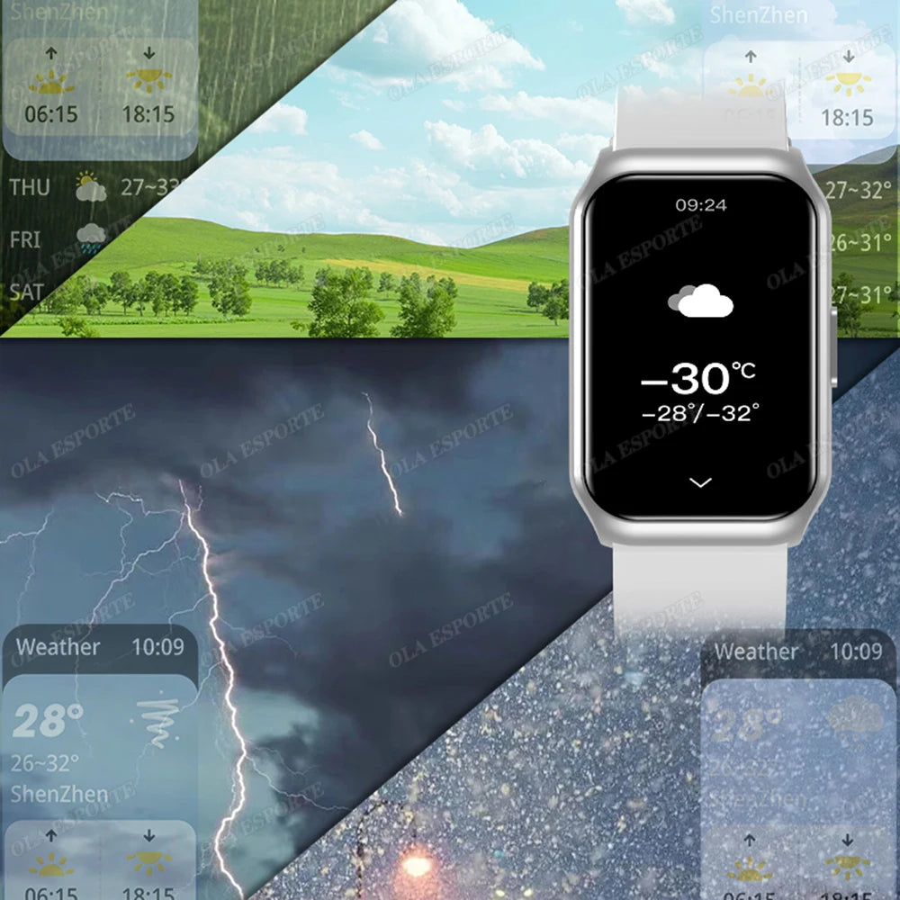 Nouveau écran incurvé montre intelligente 2025 pour montre de santé fréquence cardiaque sang oxygène/pression moniteur de sommeil sport étanche Smartwatch
