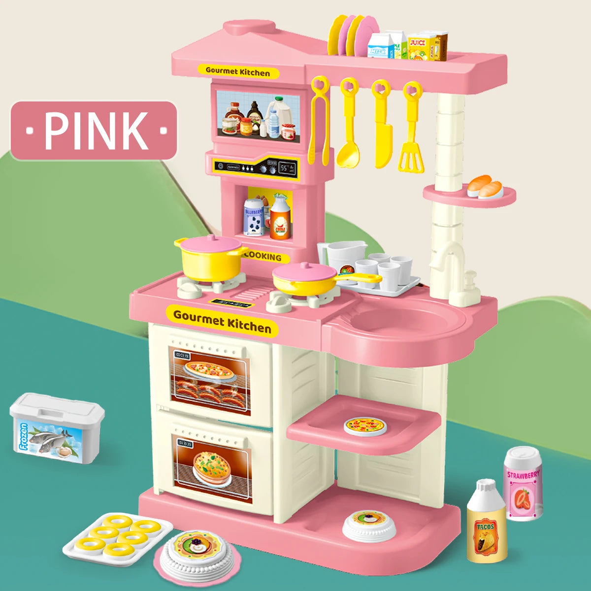 Accessoires de cuisine pour enfants, ensemble de jeu, jouets, aliments de cuisine, casseroles, Pots à lait, fourchette à pain pour enfants de 3 ans et plus, garçons et filles