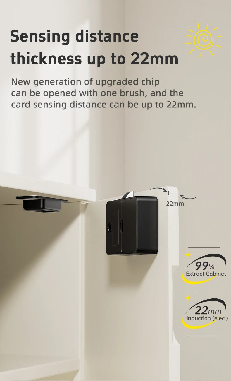 Serrure de porte intelligente en bois, serrure électronique Invisible, carte RFID, déverrouillage NFC, boîte aux lettres sans clé, casier, tiroir de meubles, serrures intelligentes