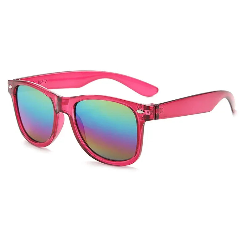 Lunettes de soleil à monture carrée pour garçons et filles, lunettes de soleil rétro pour enfants, protection UV extérieure, lunettes de soleil mignonnes