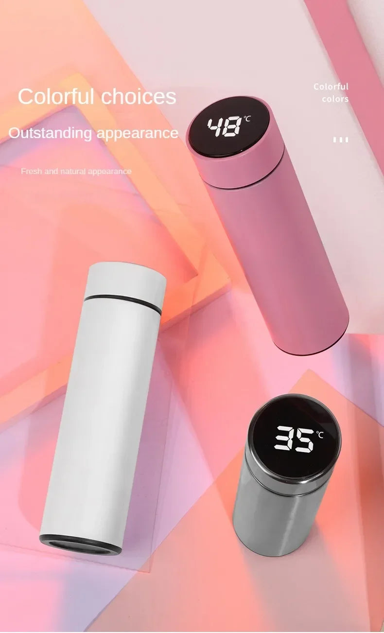 Bouteille Thermos en acier inoxydable de 500ml, avec affichage numérique de la température, tasse de mesure intelligente de la température, flacon sous vide