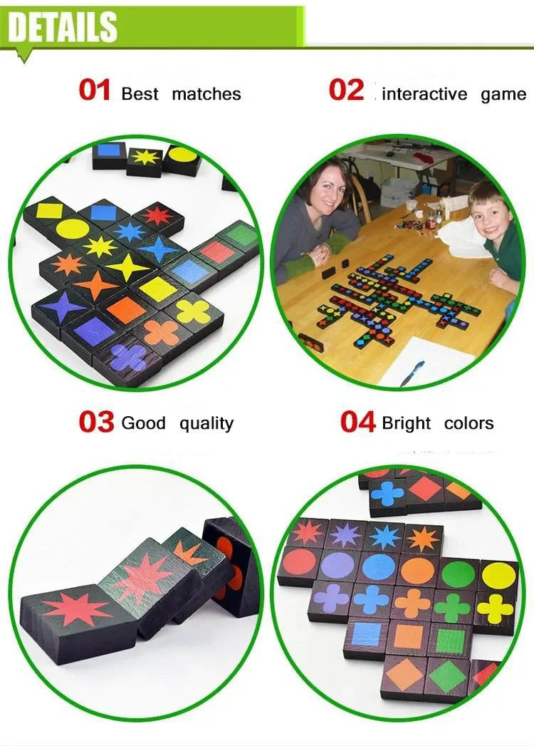 Qwirkle - Explore wooden games for children and adults, parent-child play toy, leisure, learning, gifts, new