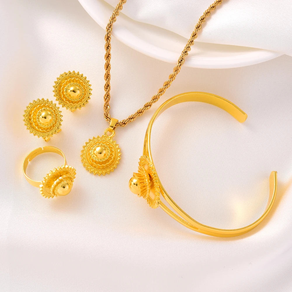 Bijoux Érythréens et Éthiopiens pour Femmes, Pendentif de la raq, Colliers, Boucles d'Oreilles, Bague, Chaîne de Sauna, Document en Or, Cadeau de Produits de Désherbage Africain
