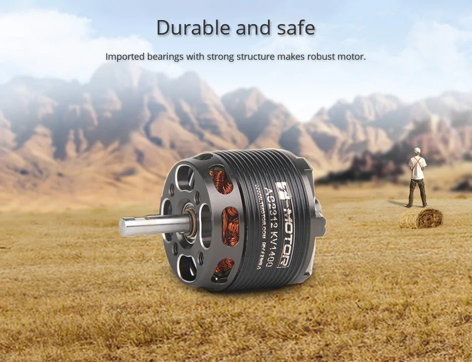 Moteur sans balais à arbre Long T-MOTOR AS2312 KV1150 KV1400 KV1900, pour avion Drone Rc à voilure fixe