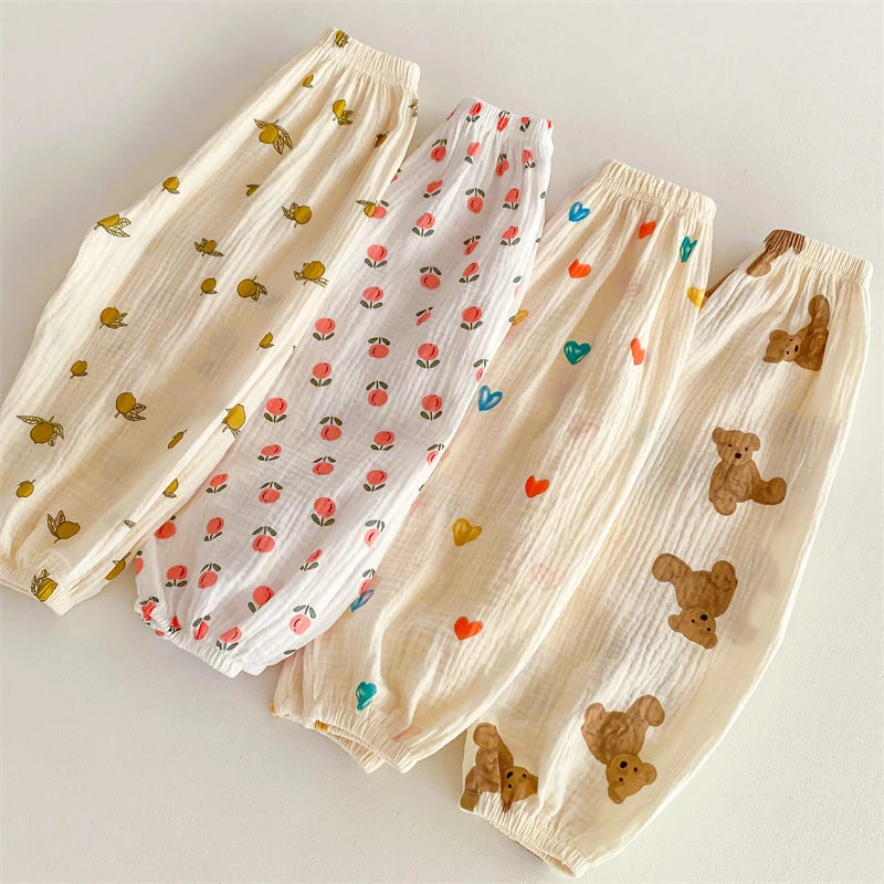 New Unisex Baby Printed Harem Pants, Cute Outdoor Toddler Girls 2025 Summer Fashion Slim Loose Full Length Pants