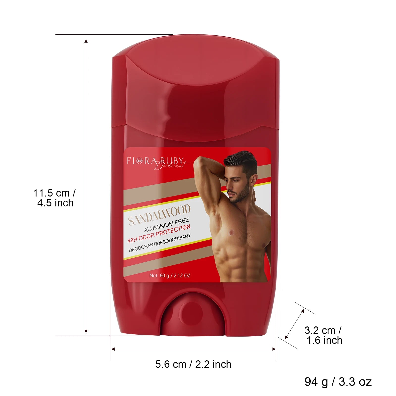Déodorant en bois de santal pour hommes, crème anti-odeur corporelle, sans aluminium, haute Endurance, défense de la sueur et Protection contre les odeurs, Portable