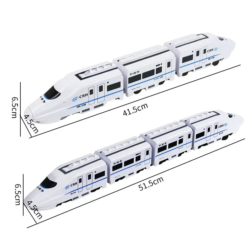 Train ferroviaire à grande vitesse pour enfants, jouet de voiture électrique, modèle de lumière sonore, jouets éducatifs pour garçons et filles, cadeau