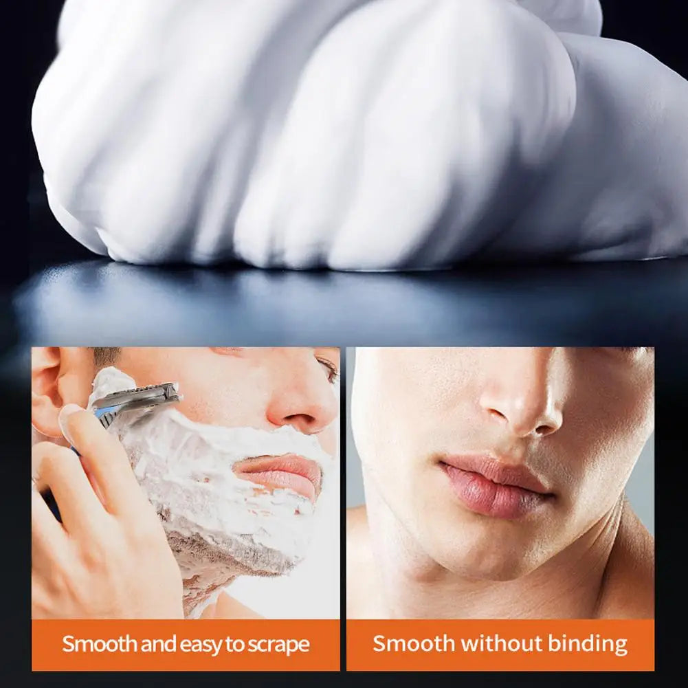 SADOER Mousse à raser pour hommes Mousse à raser pour barbe douce pour homme rafraîchissant hydratant adoucir les racines fibromes non irritantes