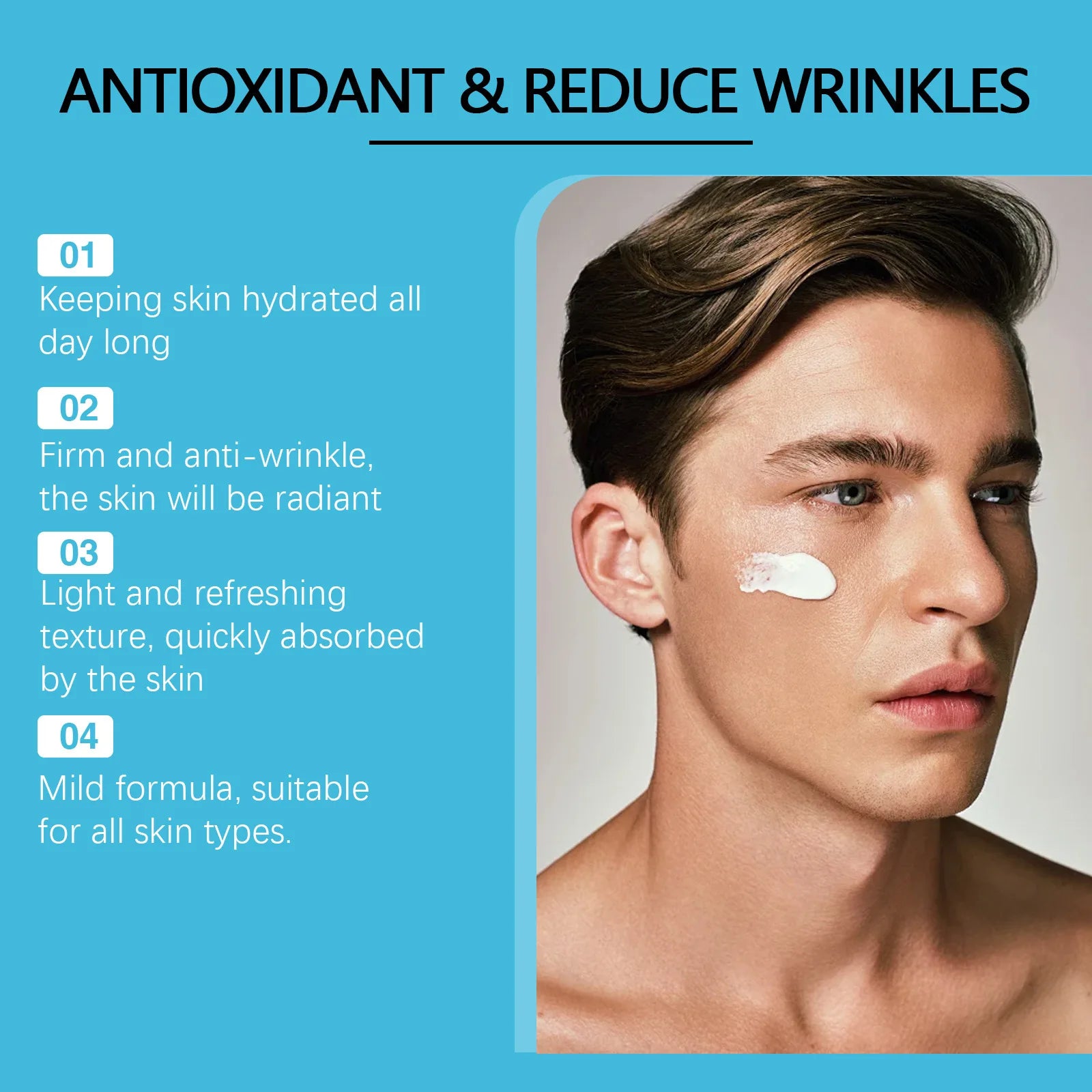 Crème hydratante pour le visage au collagène pour homme, élimine les cernes foncés, aide à éclaircir les pores, améliore le contrôle de l'huile, raffermissant, soins du visage, gratitude