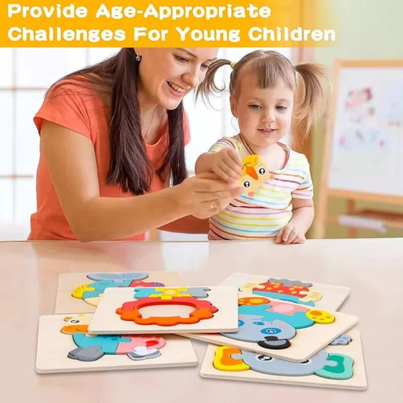 Ensemble de Puzzle en bois Montessori pour tout-petits, jeux pour bébés et enfants, jouets éducatifs et d'apprentissage de l'intelligence de 1 2 3 4 ans