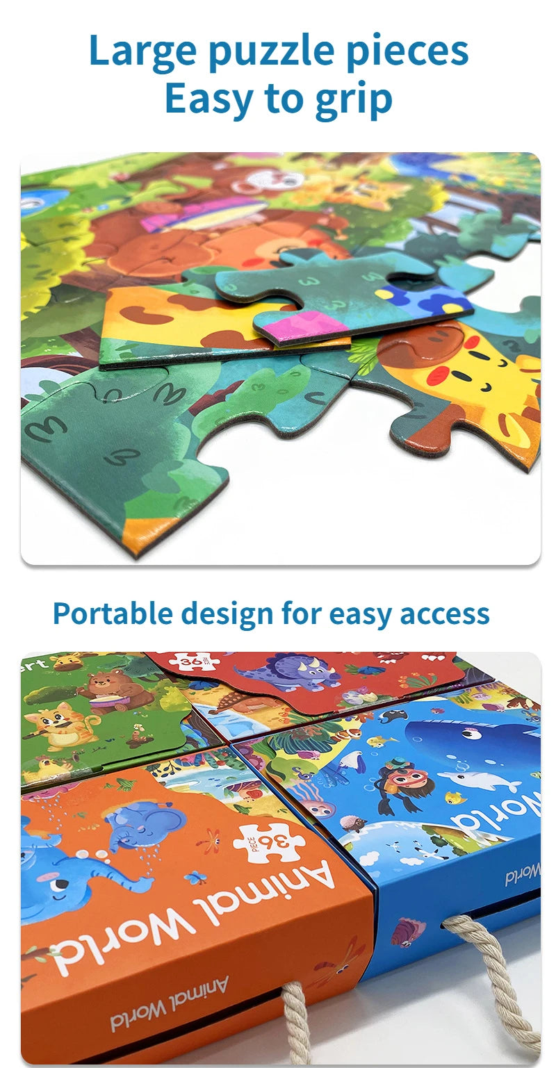 Puzzle de Transport en Papier pour Enfant de 3 à 6 Ans, Grandes Pièces, Cadeau d'Éveil, Jouets pour Bébé, 36 Pièces