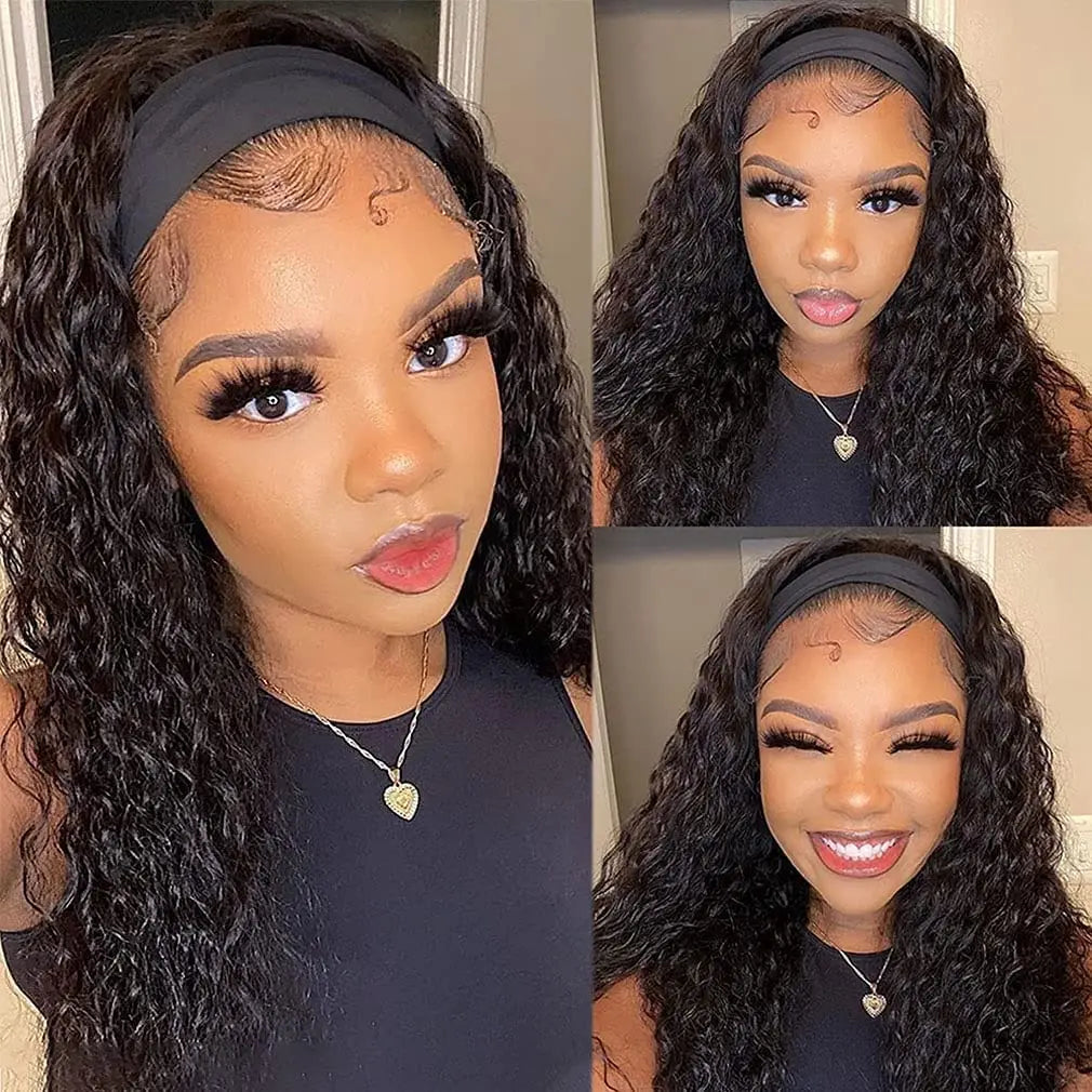 Bandeau perruques cheveux humains 28 30 32 pouces vague d'eau perruques 100% vrais cheveux bouclés perruque aucune dentelle avant perruques pleine Machine faite perruques