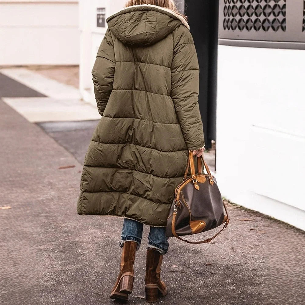 Vêtements d'extérieur d'hiver pour femmes, manteau à capuche, coupe régulière, solide, rétro, Vintage, vêtements décontractés, grande taille, Mia Muse, 2025