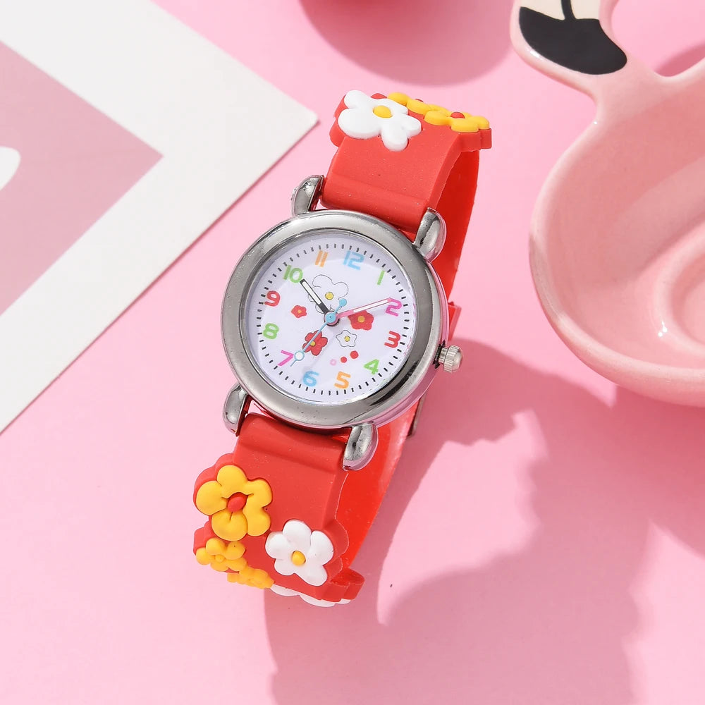 Nouveaux enfants montres dessin animé montres rose Silicone Quartz montre-bracelet cadeau d'anniversaire fille garçon enfants temps d'étude fille montre Reloj