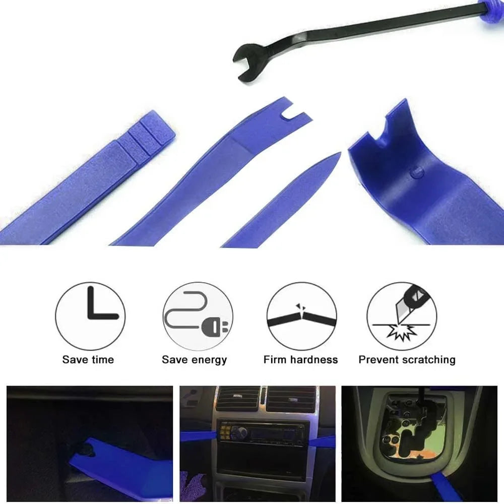 Ensemble d'outils manuels de voiture, Kit d'outils de démontage de voiture, réparation stéréo, outil de réparation DVD, retrait du tableau de bord, panneau de garniture intérieur en plastique
