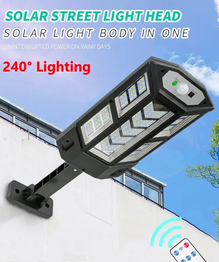 The latest solar LED light, 9900LM, outdoor solar motion sensor lamp, 4 modes, IP65 waterproof, solar garden light, street/courtyard lantern