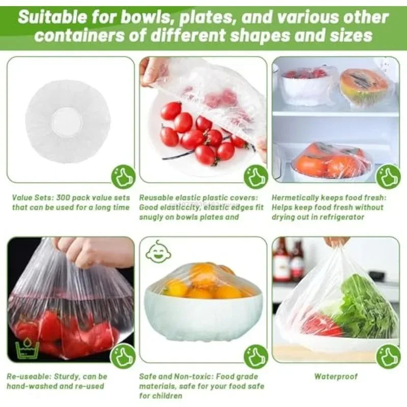 Couvercle alimentaire jetable réutilisable, enveloppe en plastique, couvercles alimentaires élastiques durables pour bols, couvercles d'assiettes élastiques pour sac d'économie de nourriture de cuisine