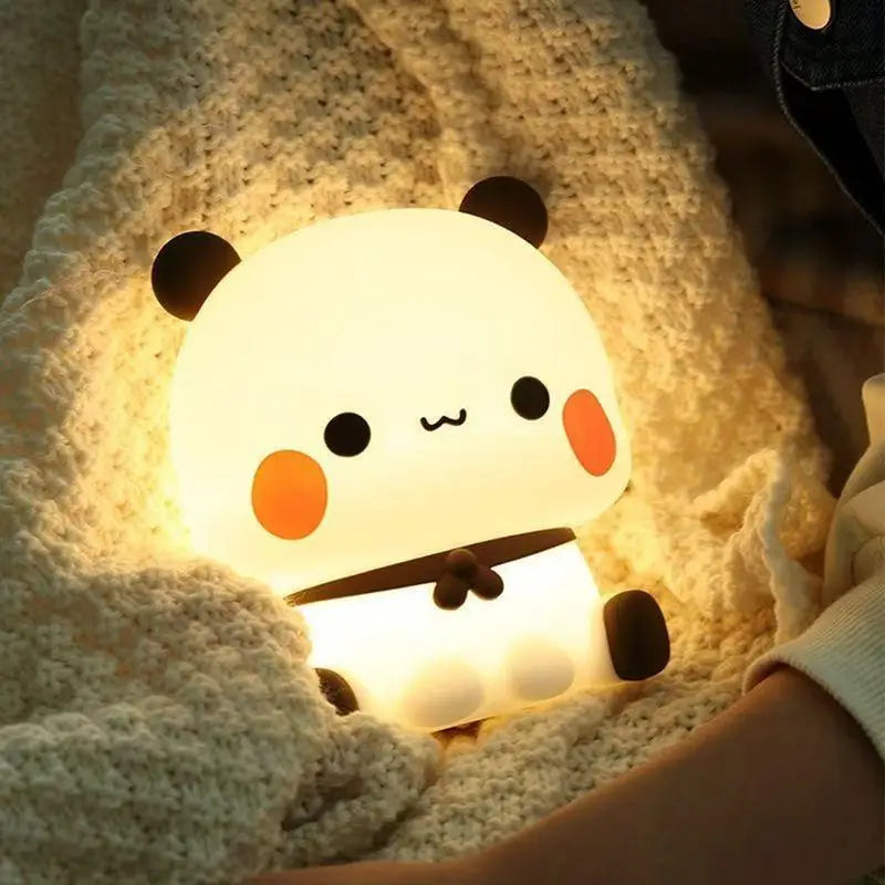 Mignon Panda veilleuse LED Squishy nouveauté Animal tactile lampe de nuit 3 Modes Dimmable bébé enfants chambre veilleuse Pat lampe