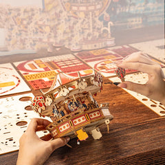 Nouveau bricolage 3D Puzzle en bois aire de jeux modèle Miniature Kits assemblage Puzzles peuvent tourner pour les amis cadeaux d'anniversaire