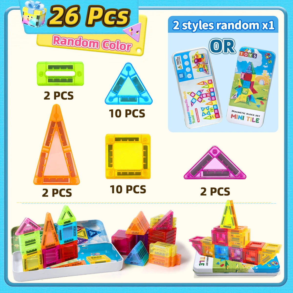 Construction de créateur de modèles de bricolage, ensemble de jouets de blocs de Construction magnétiques, jouets éducatifs Montessori pour blocs magnétiques, cadeaux pour enfants
