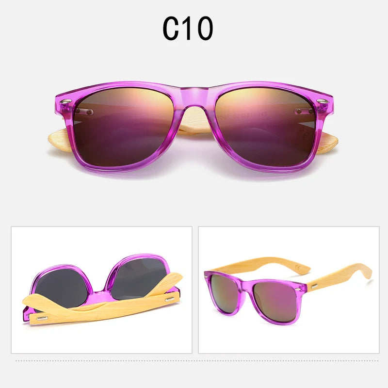 16 couleurs bambou lunettes de soleil hommes lunettes de soleil en bois femmes marque concepteur miroir Original bois lunettes de soleil rétro de sol masculino