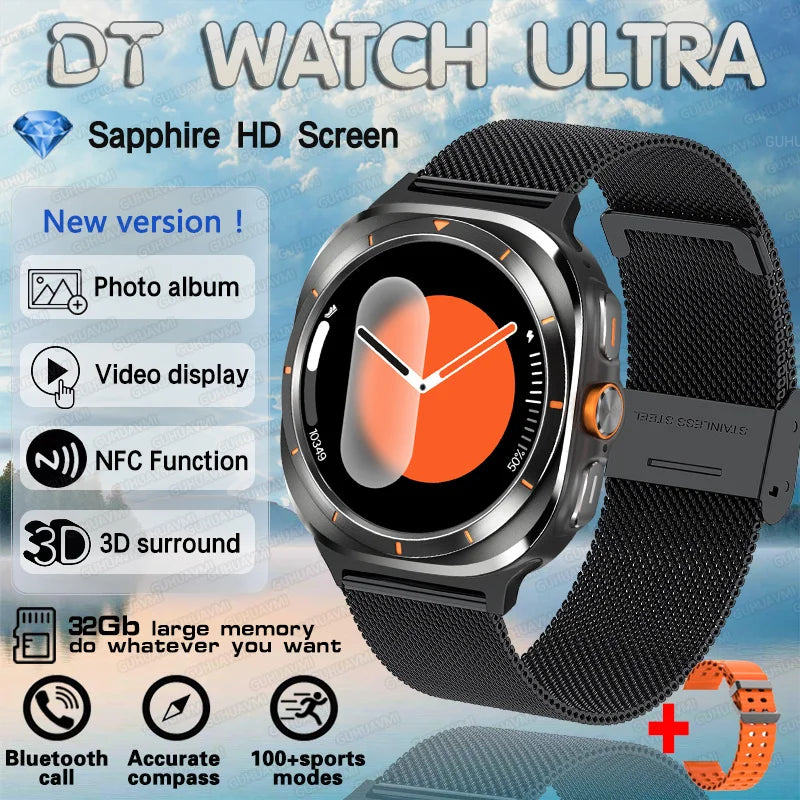 2025 nouvelle montre DT 7 montre Ultra intelligente hommes 32GB mémoire vidéo GPS NFC 47mm AMOLED Fitness sport Tracker santé montres intelligentes femmes